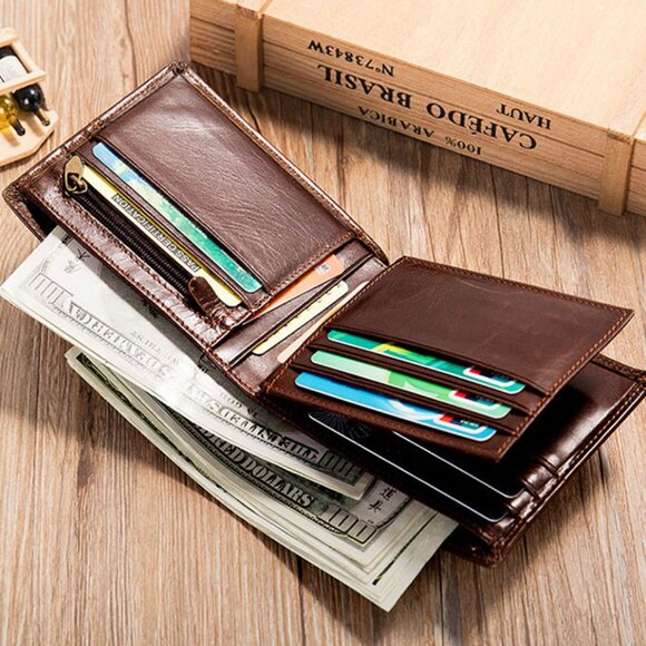 RFID BLOCKING Men's Bifold Leather Card Holder Wallet Convenient Purse w… - Picture 6 of 11